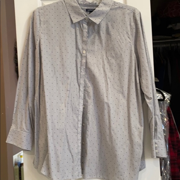 26w lands end no iron supima cotton long sl shirt